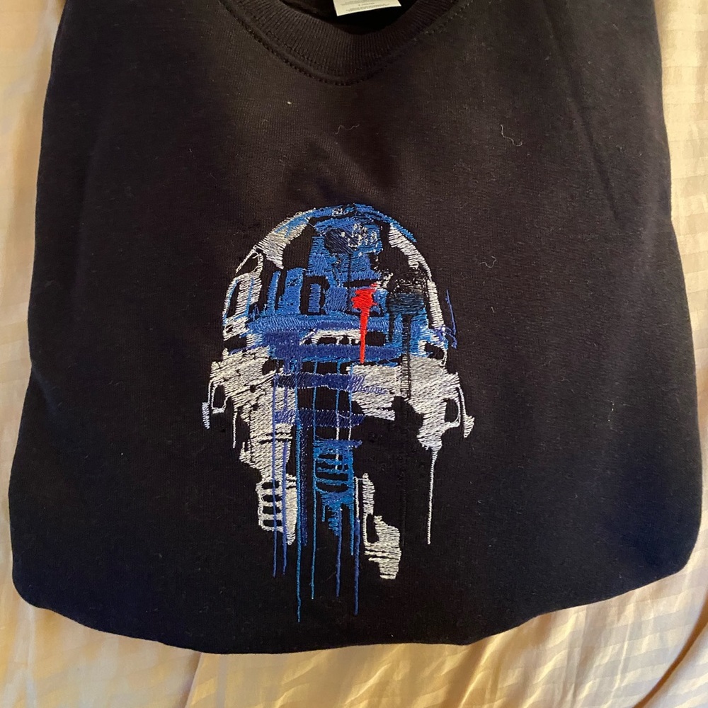 Watercolor Embroidered R2D2 Sweatshirt